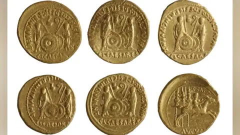 Adrian Marsden Six Roman gold coins, reverse