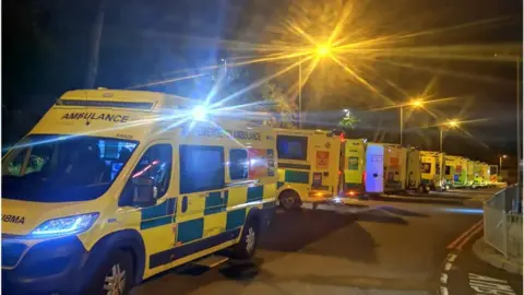 David Lynn Ambulance queue at QA Hospital