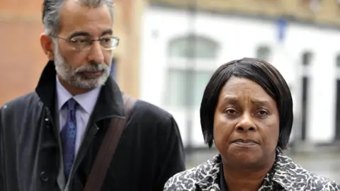 PA Doreen Lawrence arrives at court during the murder trial in 2012