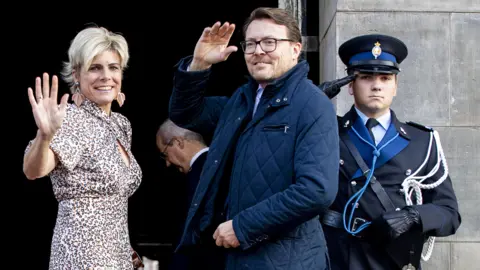 Getty Images Princess Laurentien and Prince Constantijn are pictured on 04 December, 2019.