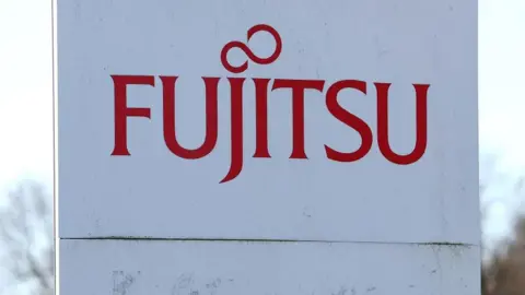 Reuters Fujitsu logo outside UK HQ in Berkshire