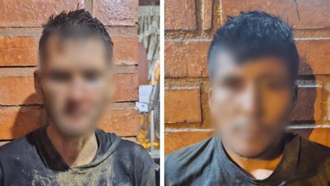 A handout photo of the two suspects provided by Ecuadorean police
