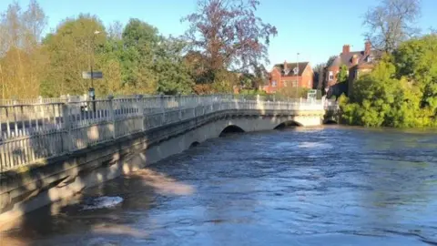 Milo Jackson River Teme at Tenbury flooded