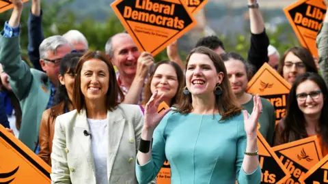 Ben Birchall / PA Media Liberal Democrat leader Jo Swinson and Welsh Liberal Democrat leader Jane Dodds
