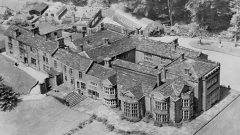 Geoff Wellens Vintage aerial view of Hopwood Hall