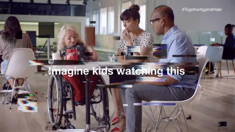 Channel 4 Maltesers advert - 'with imagine kids watching this' written over it
