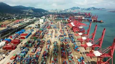 Getty Images Containers at a port in China