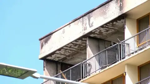 Reuters Damage from the fire