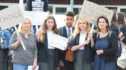 Eddie Mitchell Protesting pupils