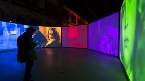 Getty Images Susan Hiller, Psi Girls installation