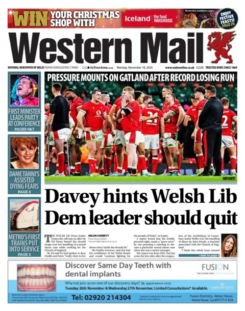 Western Mail Western Mail front page