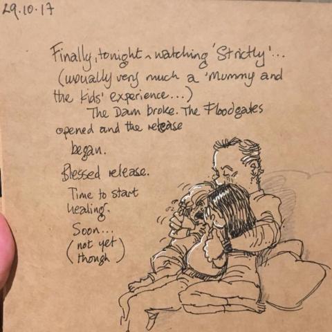 How a doodle a day helped me survive first year without my wife - BBC News