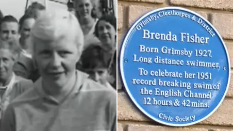 British Pathé Brenda Fisher and plaque