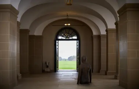 Pete Huggins Antony Gormley's Time Horizon installation at Houghton Hall, Norfolk,