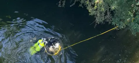 AFP Police diver in River Spree, 23 Aug 19