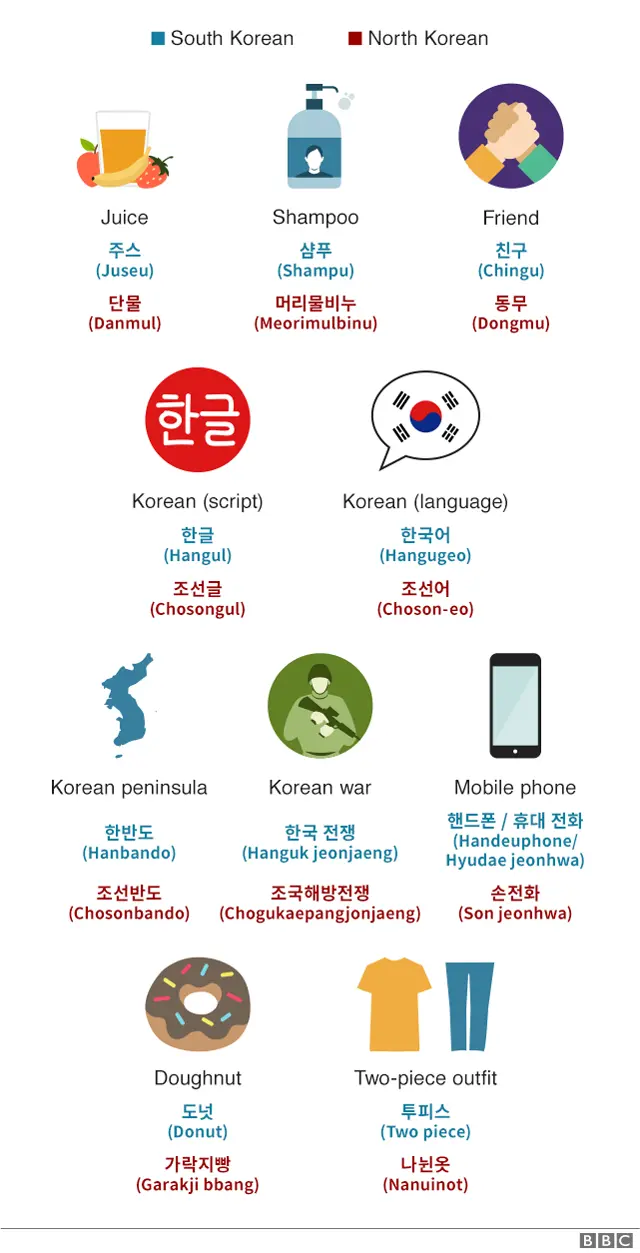 Everyday words with different meanings in the two Koreas