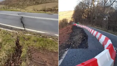 Derbyshire County Council Damage road