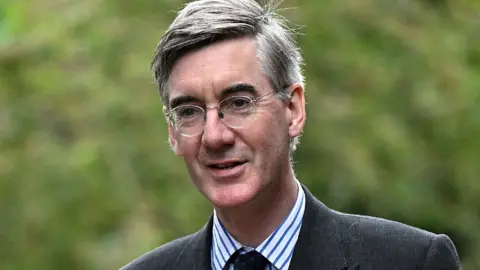 Reuters Jacob Rees-Mogg arrives to attend a Cabinet away day at Middleport Pottery in Stoke-on-Trent