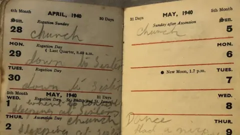 Roz Goddard Wartime pocket diary belonging to Lillian H Green