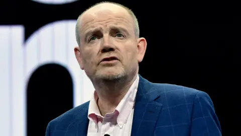 Getty Images Mark Thompson speaks during a keynote address at CES 2019 at The Venetian Las Vegas on January 8, 2019