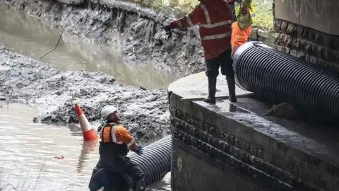 PA Wire Flood defences in Mytholmroyd