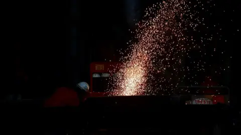 BBC Oxy-acetylene cutting equipment in use