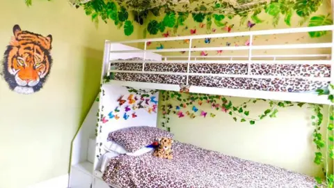 The Eaton Family Jungle bedroom