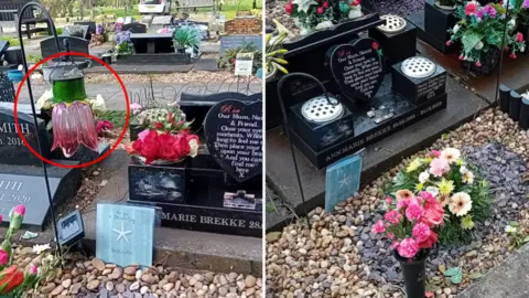 Family photo Solar lamp highlighted