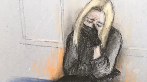 PA Media Court sketch of Caroline Flack