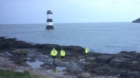 BBC Coastguard volunteers begin searching the coast at Penmon