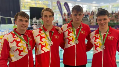 Lee Holland Isle of Man men's 4 x 50m Freestyle Relay team
