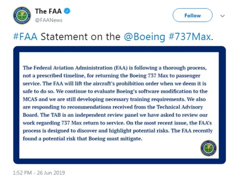 FAA FAA tweet