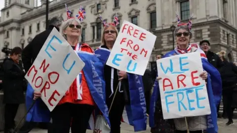 Reuters Pro-Brexit demonstrators