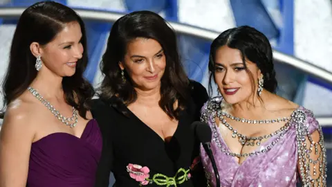 Reuters Ashley Judd, Annabella Sciorra and Salma Hayek