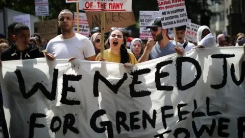 Getty Images Protesters in London