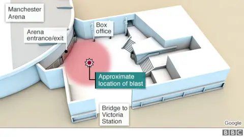 A plan of Manchester Arena