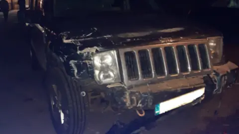 Nottinghamshire Police Damaged Jeep car