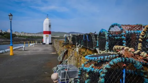MANXSCENES Lobster pots on Port St Mary Breakwater