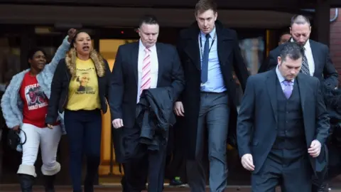 PA PCs Mark Fannon, (third left), Paul Adey, (foreground) and Paul Greenfield, 50 (right)