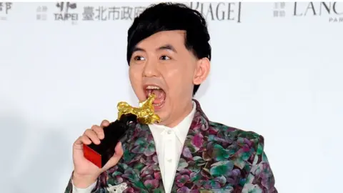 Mickey Huang at an awards ceremony in Taiwan