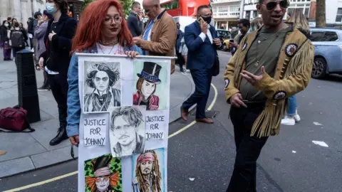 Getty Images Depp fans outside court