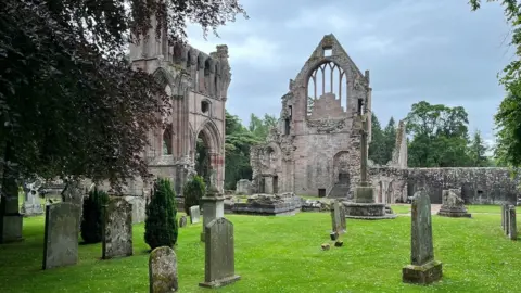 The ruins of the 12th century Dryburgh Abbey