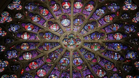 Getty Images Rose window in the Notre-Dame