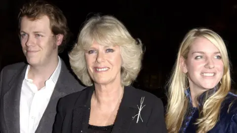 Getty Images Camilla with her son Tom and daughter Laura