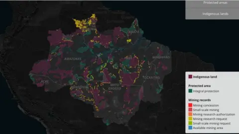 Amazon Watch Amazon Watch mapped the mining applications in protected and indigenous areas of the Amazon