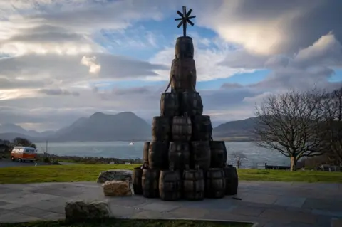 Isle of Raasay Distillery Barrel tree at Isle of Raasay Distillery