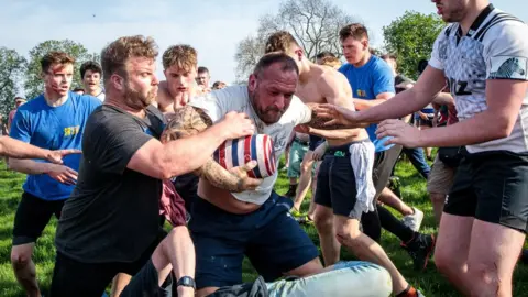 Getty Images Hallaton bottle kicking