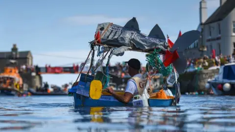 JONATHAN BURTON - PHOTOGRAPHER Tin bath decorated with a cardboard basking shark