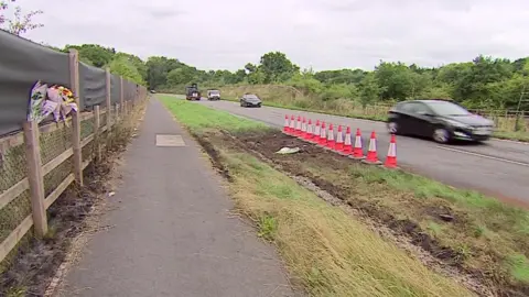 BBC The scene of the crash