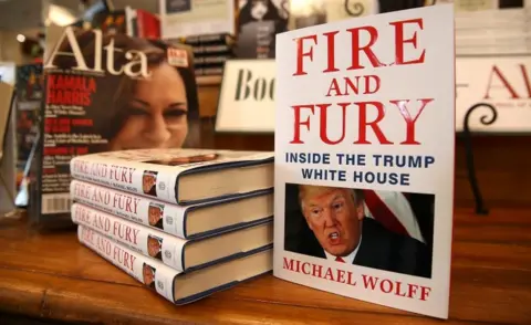 Getty Images Copies of the book "Fire and Fury" by author Michael Wolff on display in a book shop